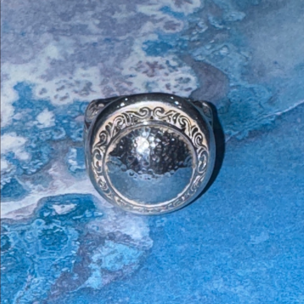 Silver Ae Hammered Dome Ring - image 3